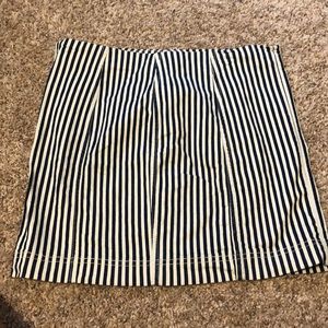 Blue and white striped skirt